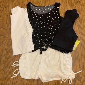 4 Piece Small Summer Bundle Tank, Crop Tops, and Shorts